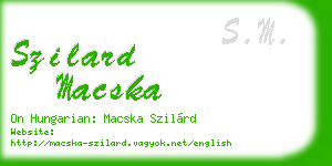 szilard macska business card