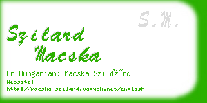 szilard macska business card